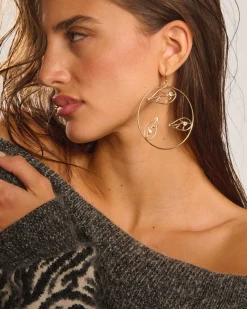 Abrie Leaf Hoop Earrings