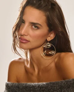 Abrie Leaf Hoop Earrings