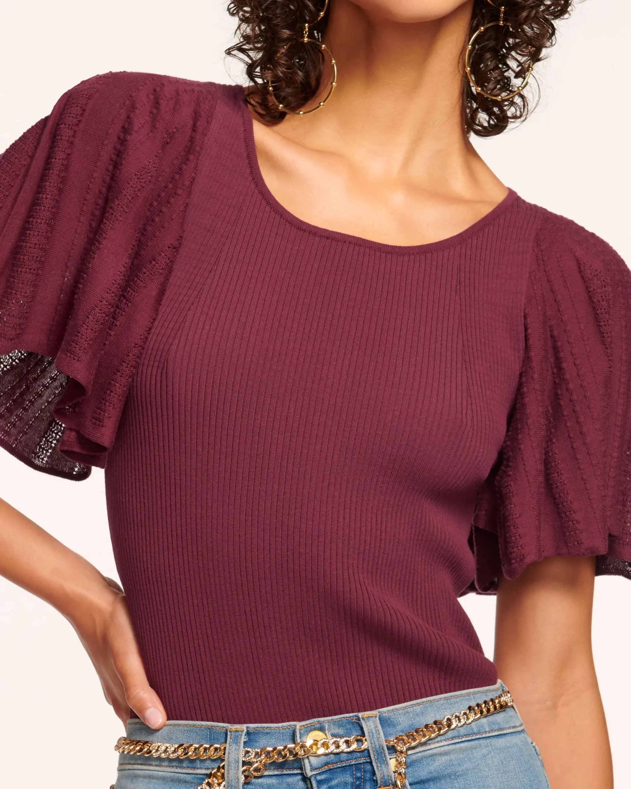 Amiel Flutter Sleeve Sweater