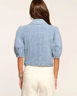 Ardith Textured Denim Short Sleeve Jacket