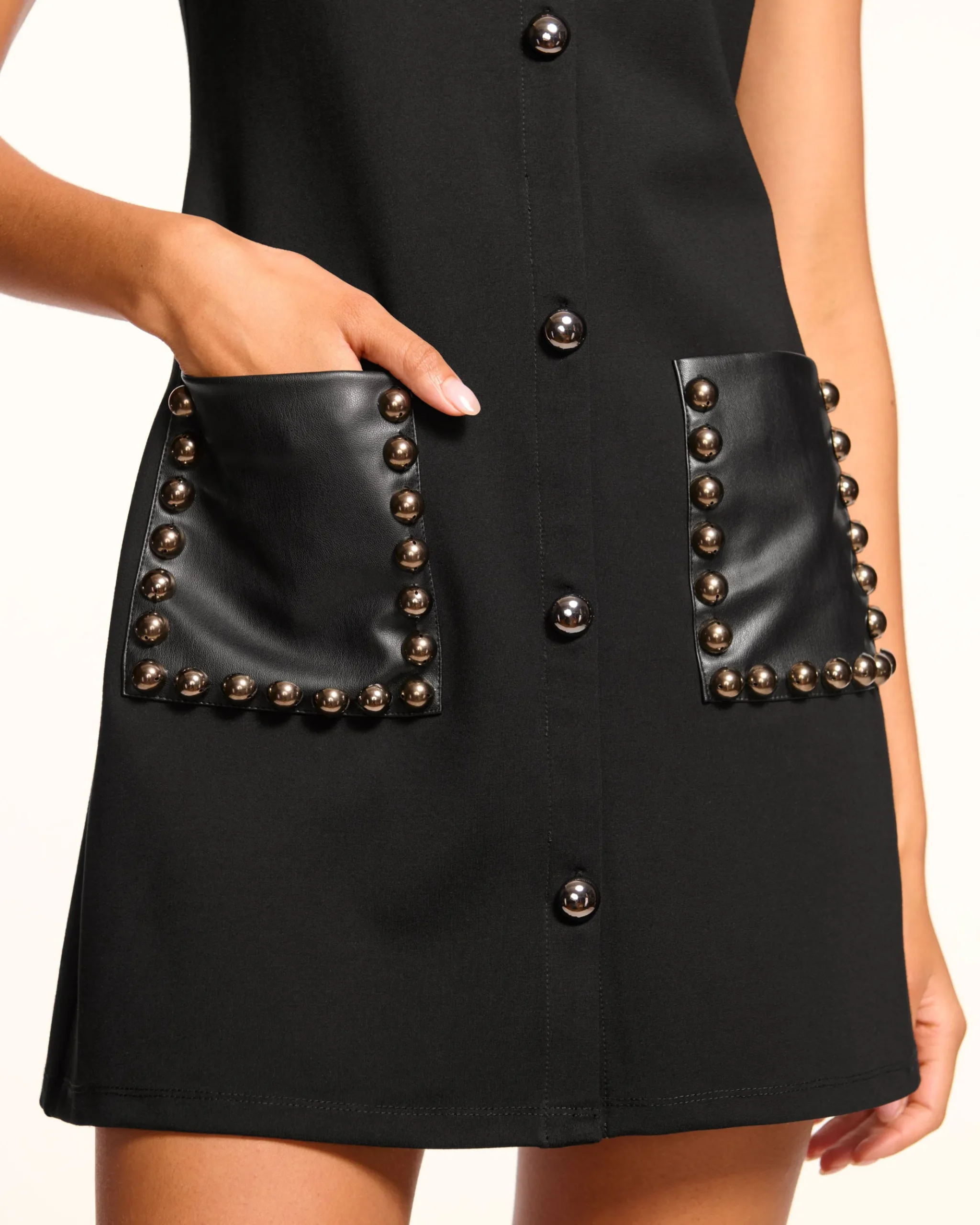 Bryanna Studded Ponte Mini Dress