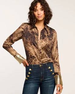 Chrystal Embellished Button Down Top