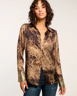 Chrystal Embellished Button Down Top