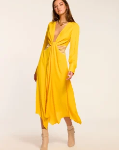 Colorblock Tatia Long Sleeve Midi Dress