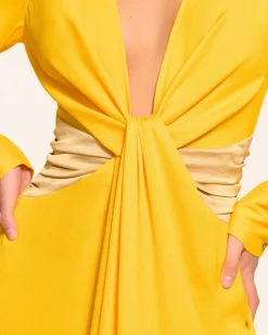 Colorblock Tatia Long Sleeve Midi Dress