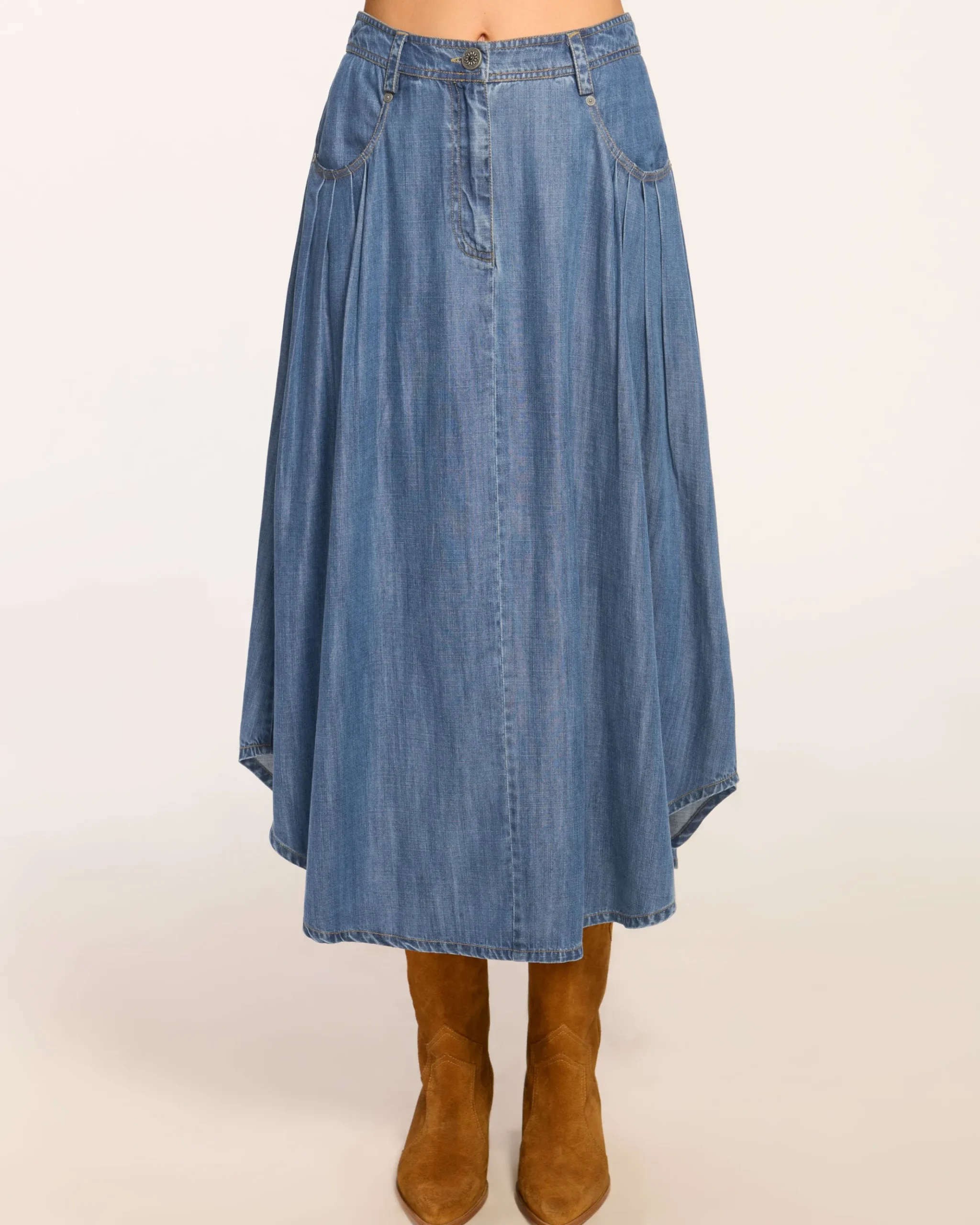 Dallas Chambray Midi Skirt