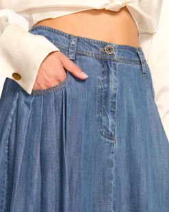 Dallas Chambray Midi Skirt