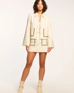 Deidre Studded Ponte Mini Skirt