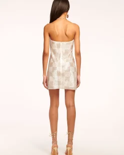 Delia Strapless Beaded Mini Dress
