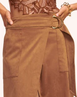 Delphia Faux Suede Midi Skirt