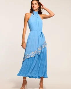 Eleah Embellished High Neck Maxi Dress
