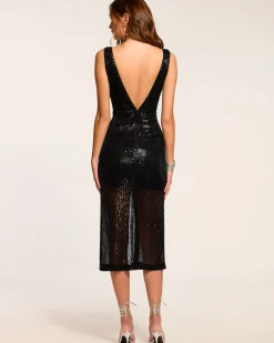 Eli Beaded V-Neck Midi Dress