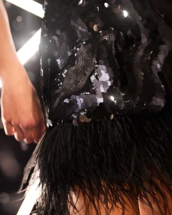 Elsie Sequin Feather Mini Dress