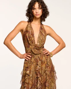 Emerance Plunging Halter Gown