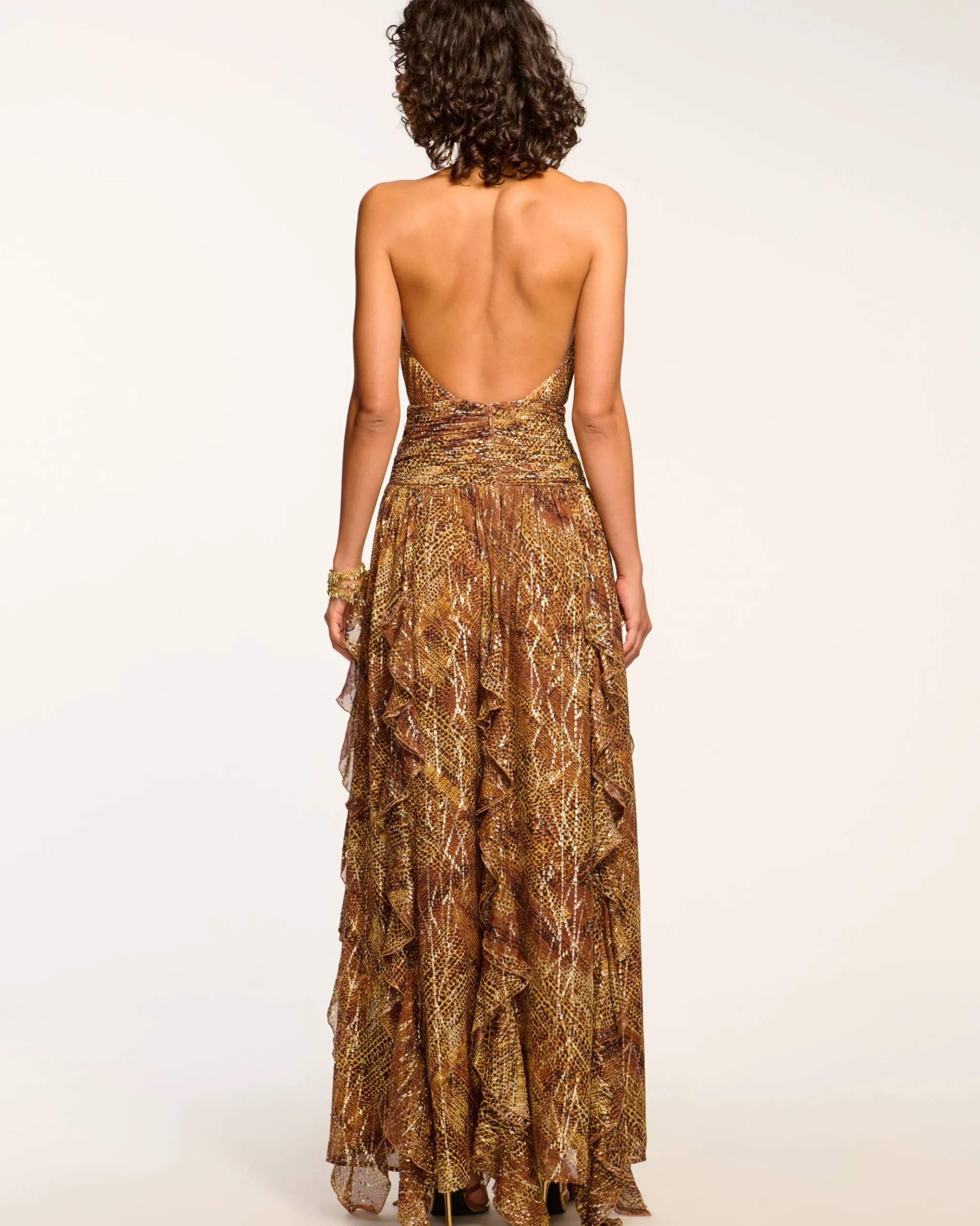 Emerance Plunging Halter Gown