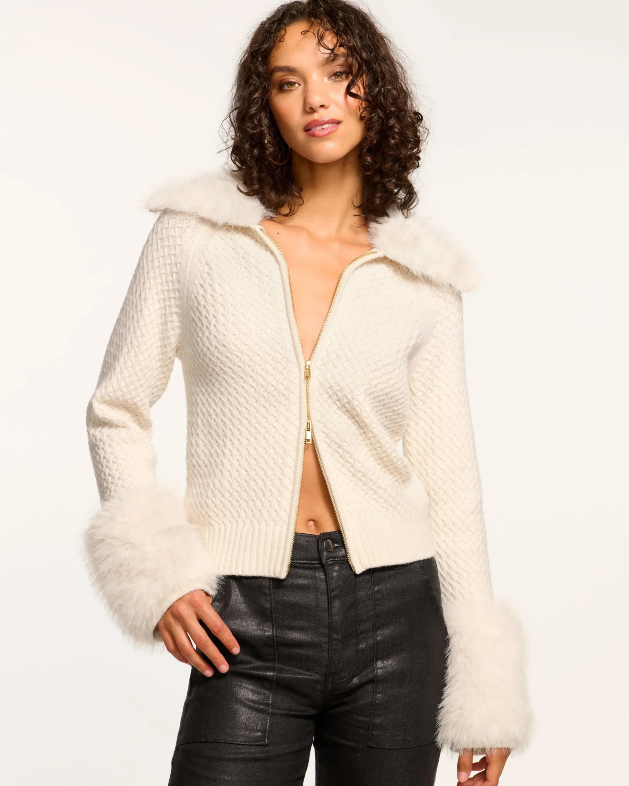 Felix Faux Fur Cardigan Sweater