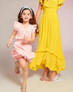 Girls Lola Ruffle Mini Dress