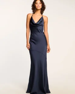 Haleigh Cowl Neck Halter Gown