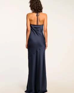 Haleigh Cowl Neck Halter Gown