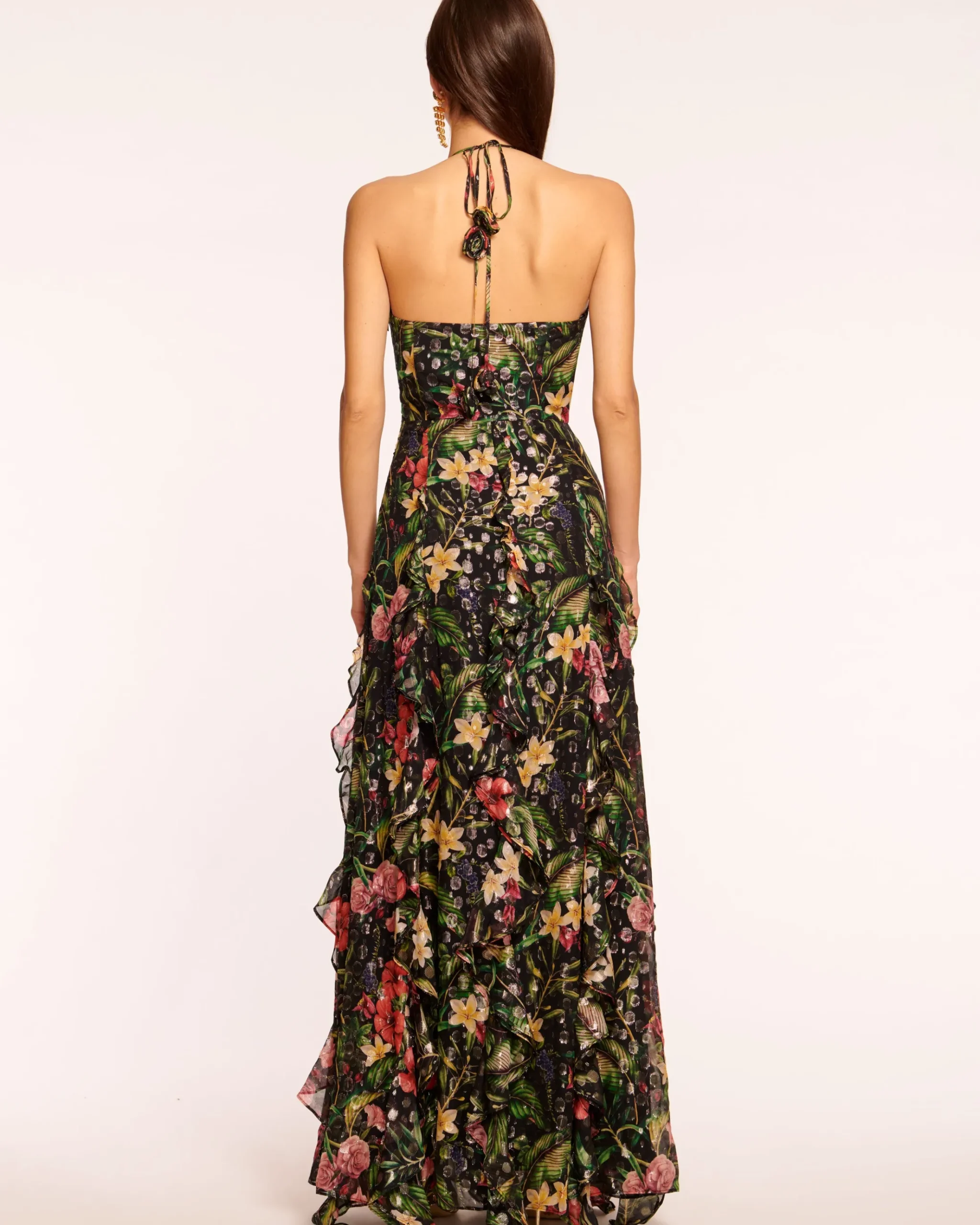 Idella Ruffle Halter Gown