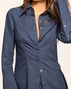 Jay Tailored Cotton Poplin Top