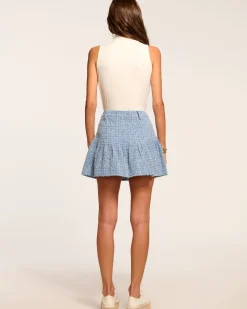 Jeanne Textured Denim Mini Skirt
