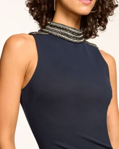 Josephine Embellished Sleeveless Midi Dress