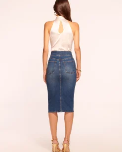 Karter High Waisted Denim Skirt