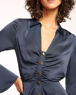 Katelyn Long Sleeve Ruched Mini Dress