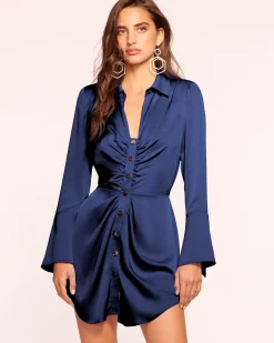 Katelyn Long Sleeve Ruched Mini Dress