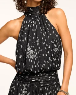 Leorelei Smocked High Neck Mini Dress