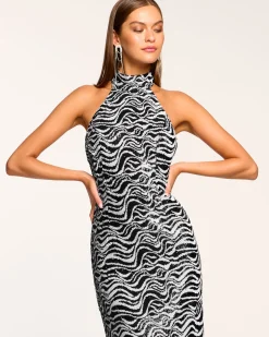 Liliane Sequin Halter Gown