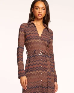 Lydia Long Sleeve Belted Midi Dress
