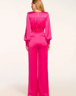 Madelane Plunging Long Sleeve Jumpsuit