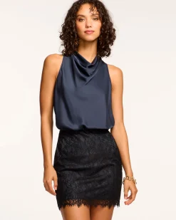 Magdalena Lace Cowl Neck Mini Dress