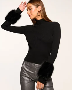 Magnus Turtleneck Faux Fur Sweater