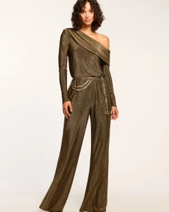 Manny Off-The-Shoulder Sparkle Jumpsuit