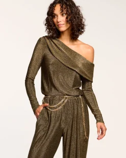Manny Off-The-Shoulder Sparkle Jumpsuit