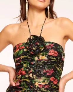 Margret Ruched Ruffle Mini Dress