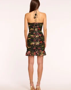 Margret Ruched Ruffle Mini Dress