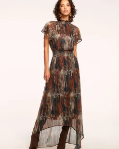 Mellie Smocked Flutter Sleeve Maxi Dress