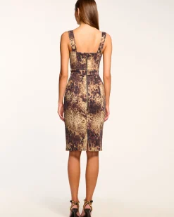 Printed Tamera Denim Midi Dress