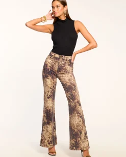 Printed Tyra High Waisted Flare Jean