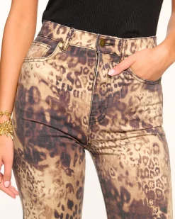 Printed Tyra High Waisted Flare Jean