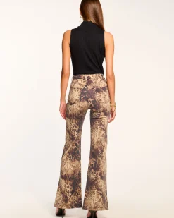Printed Tyra High Waisted Flare Jean