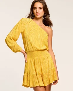 Raashi One-Shoulder Smocked Mini Dress