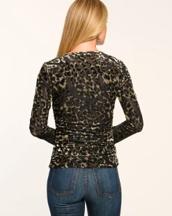 Stefania Ruched Knit Long Sleeve Top