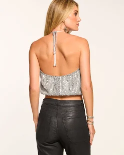 Sullivan Beaded V-Neck Halter Top