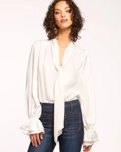 Tammy Tie-Front V-Neck Blouse