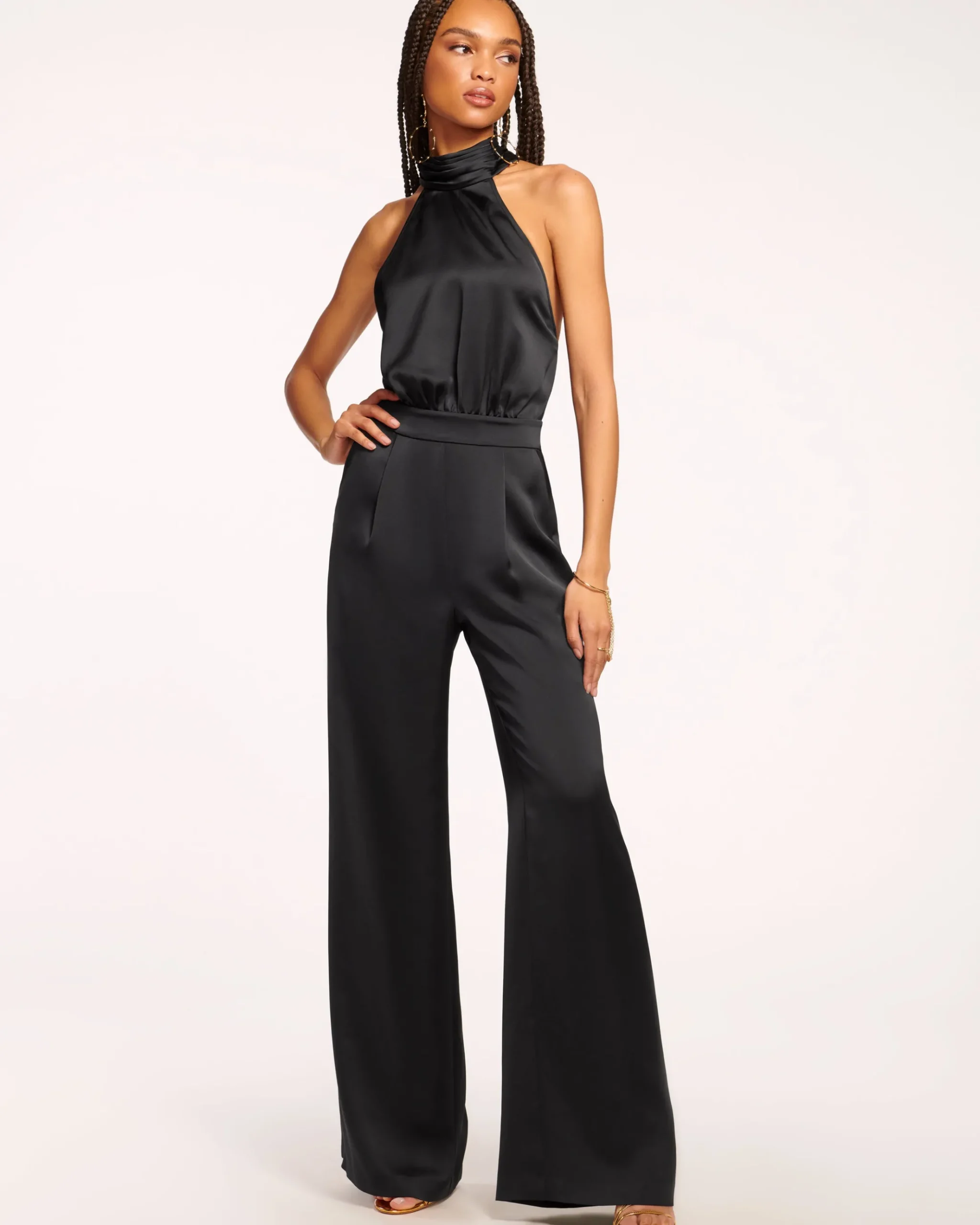 Tatiana Wide Leg Halter Jumpsuit